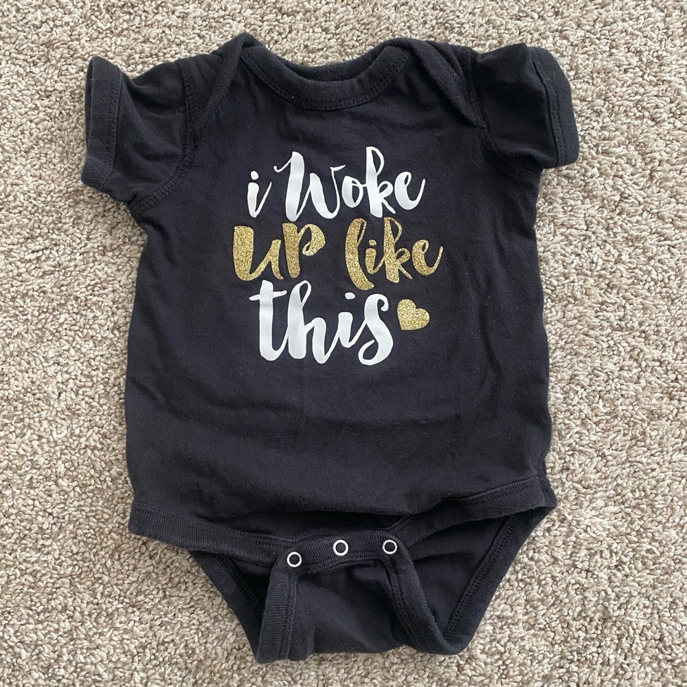 Baby girl I woke up like this bodysuit onesie size 6 months